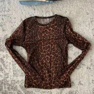 Sheer leopard aritzia top